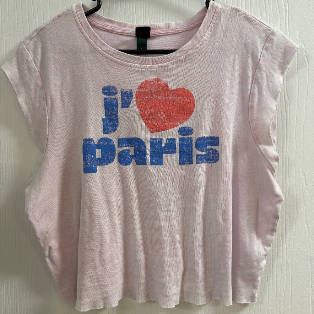 Wild Fable “J’aime Paris” Graphic Crop Tee - XL